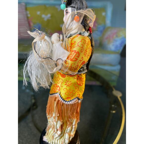 Vintage Silk Japanese Geisha Figurine Kimono Doll - Picture 7 of 15